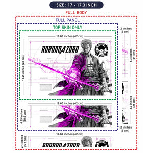 One Piece Zoro Green Neon Samurai Laptop Skin - View 9