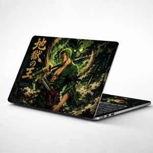 One Piece Zoro Green Skull Aura Laptop Skin - View 1