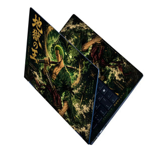 One Piece Zoro Green Skull Aura Laptop Skin - View 2