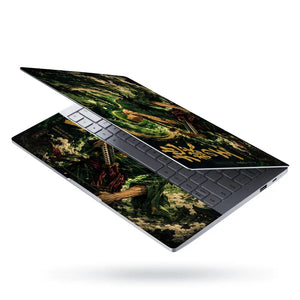 One Piece Zoro Green Skull Aura Laptop Skin - View 3