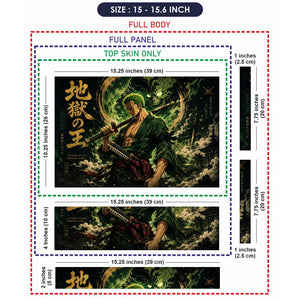 One Piece Zoro Green Skull Aura Laptop Skin - View 8
