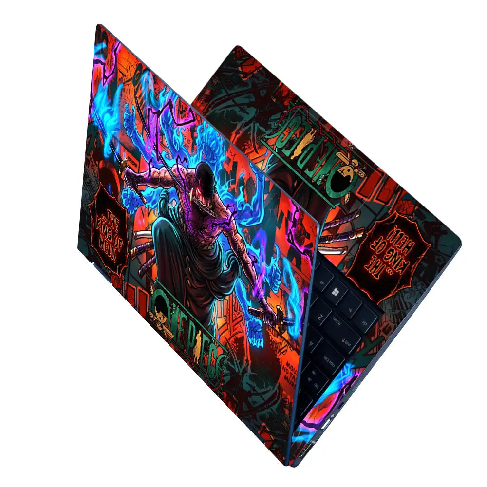 One Piece Zoro King Hell Blue Flame Laptop Skin - View 2