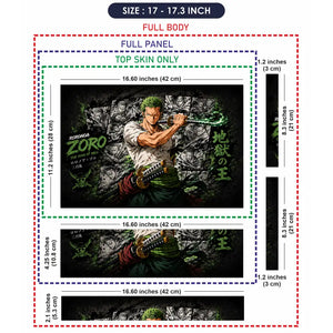 One Piece Zoro Manga White Shirt Laptop Skin - View 9