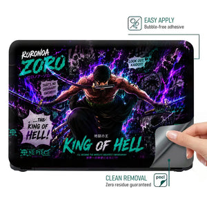One Piece Zoro Purple Lightning Laptop Skin - View 4
