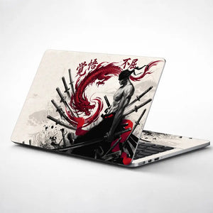 One Piece Zoro Red Dragon Swords Laptop Skin - View 1