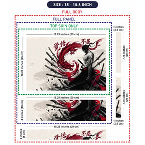 One Piece Zoro Red Dragon Swords Laptop Skin - View 8