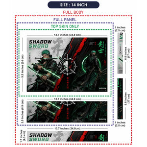 One Piece Zoro Shadow Sword Laptop Skin - View 7