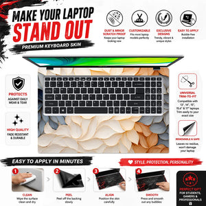Pastel Leaves Cream Orange Laptop Skin - View 5