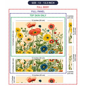 Poppies Daisies Vintage Laptop Skin - View 6