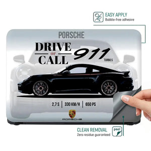Porsche 911 Black Specs Design Laptop Skin - View 4