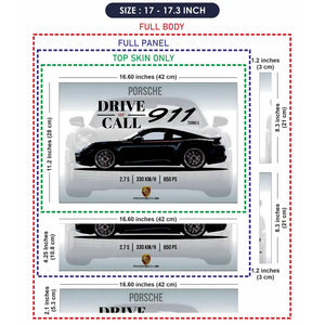 Porsche 911 Black Specs Design Laptop Skin - View 9