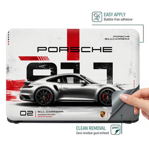 Porsche 911 Carrera Side Profile Laptop Skin - View 4