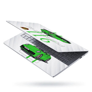 Porsche 911 Green SideStripe Laptop Skin - View 3
