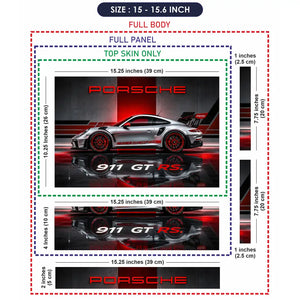 Porsche 911 GT RS Silver Studio Laptop Skin - View 8