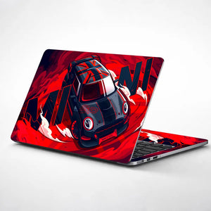 Porsche 911 GT3 RedBlack Flames Laptop Skin - View 1