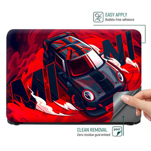 Porsche 911 GT3 RedBlack Flames Laptop Skin - View 4
