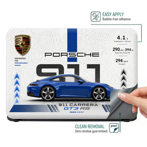 Porsche 911 GT3 RS Blue Minimal Laptop Skin - View 4