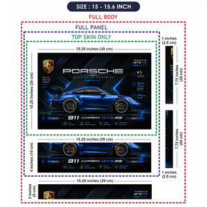 Porsche 911 GT3 RS Blue Tech Laptop Skin - View 8
