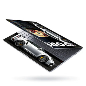 Porsche 911 Silver SideView Laptop Skin - View 3
