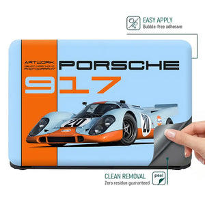 Porsche_917_Orange Laptop Skin - View 4