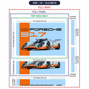 Porsche_917_Orange Laptop Skin - View 6