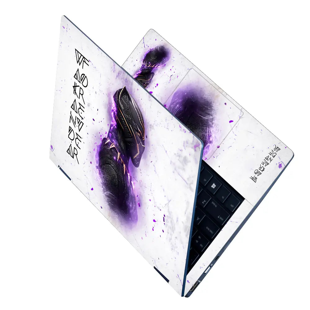 Purple Electric Warrior Portrait Laptop Skin - View 2