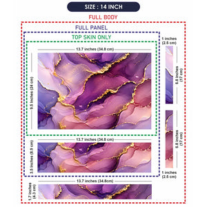 Purple Gold Marble Laptop Skin - View 7