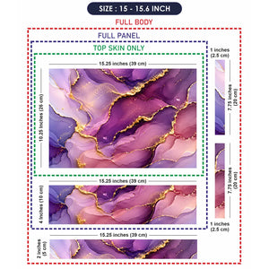 Purple Gold Marble Laptop Skin - View 8