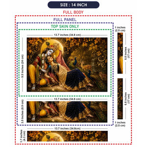 Radha Krishna Golden Laptop Skin - View 7