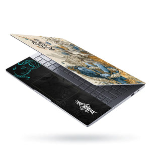 Radha Krishna Watercolor Art Cows Temple Vrindavan Laptop Skin - View 3