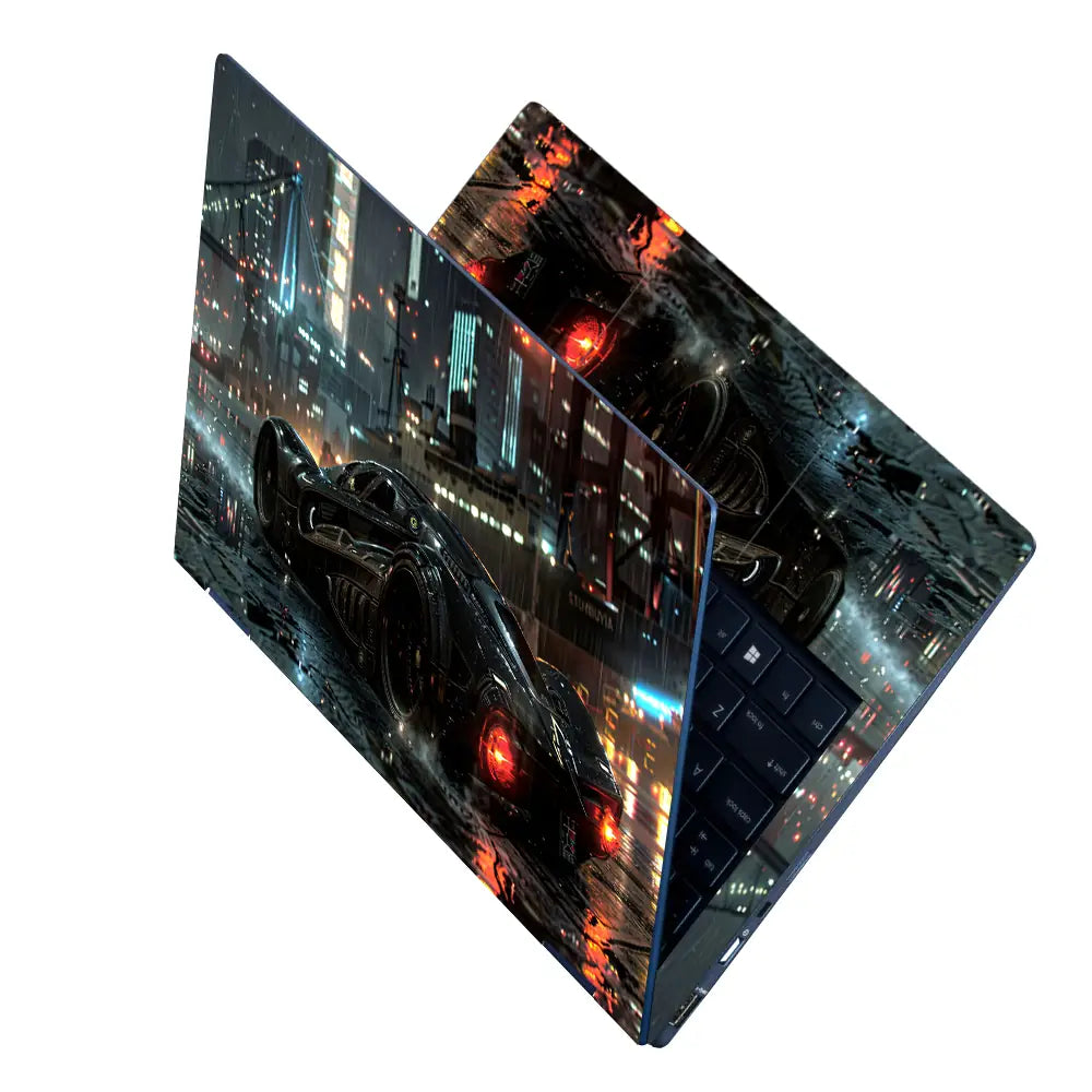 Rainy Street Racer Laptop Skin - View 2