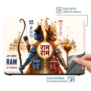 Ram and Hanuman Jai Shree Ram Dual Poster Laptop Skin - View 4