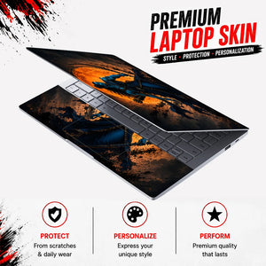 Rama Blue Warrior Bow Moon Laptop Skin - View 3