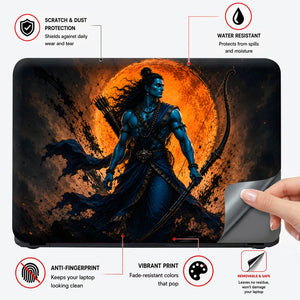 Rama Blue Warrior Bow Moon Laptop Skin - View 4