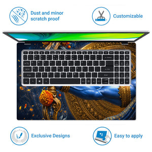 Rama Bow Arrow Gold Disc Laptop Skin - View 5
