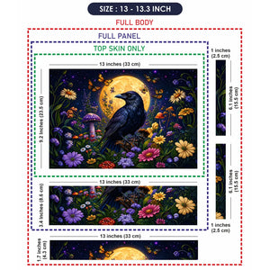 Raven Full Moon Wildflowers Laptop Skin - View 6