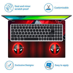 Red Design Deadpool Laptop Skin - View 5