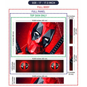 Red Design Deadpool Laptop Skin - View 9