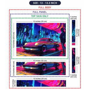 Retro Car Neon Cityscape Art Laptop Skin - View 6