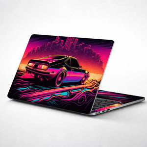 Retro Skyline Glow Laptop Skin - View 1
