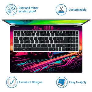 Retro Skyline Glow Laptop Skin - View 5