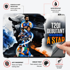 Rohit Sharma T20I Debutant Star Laptop Skin - View 4