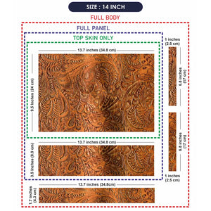 Rustic Brown Paisley - Metallic and Textured Finish Laptop Skin - View 7