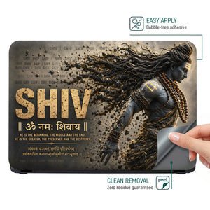 Shiv Om Namah Statue Mantra Laptop Skin - View 4