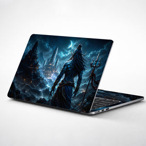 Shiva Back Night Temple Crescent Laptop Skin - View 1