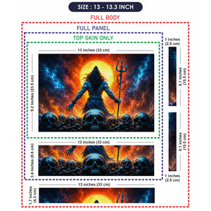 Shiva Back Skulls Red Moon Laptop Skin - View 6