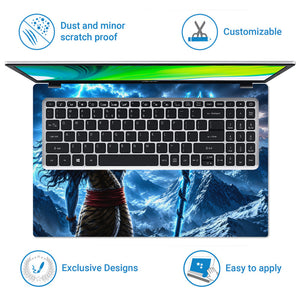 Shiva Back Trident Mountain Lightning Laptop Skin - View 5
