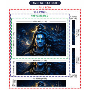 Shiva Blue Crescent Om Trident Laptop Skin - View 6