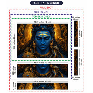 Shiva Blue Gold Cobra Mandala Laptop Skin - View 9