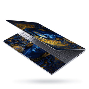 Shiva Blue Gold Mandala Laptop Skin - View 3
